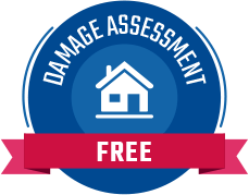 Apex Roofing & Restoration free damage assessment logo.